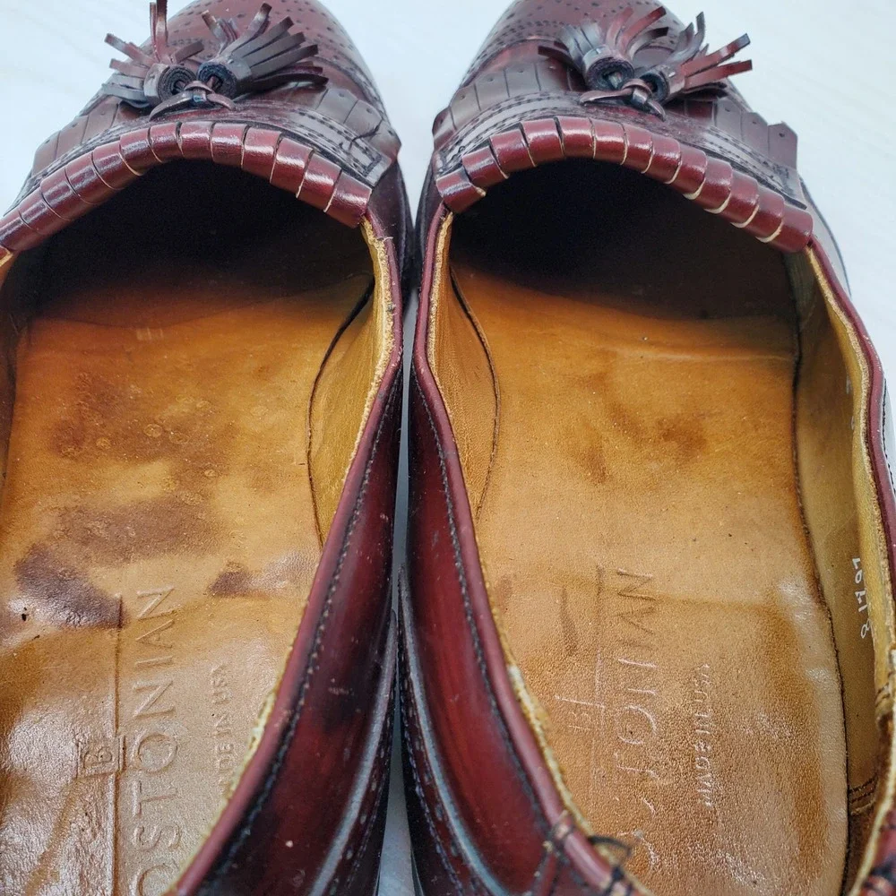 Bostonian Mens Burgundy Leather Tassel Wingtip‎ Loafer Dress Shoes Size 8 D B